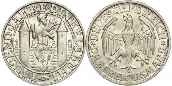 3 Mark Weimarer Republik (1918-1933) Silber 
