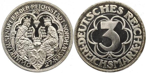 3 Mark Weimarer Republik (1918-1933) Silber 