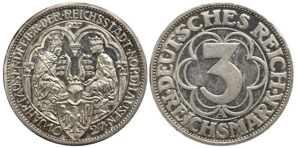 3 Mark Weimarer Republik (1918-1933) Silber 
