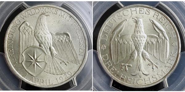 3 Mark Weimarer Republik (1918-1933) Silber 