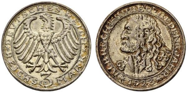 3 Mark Weimarer Republik (1918-1933) Silber 