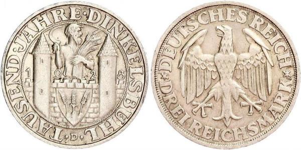 3 Mark Weimarer Republik (1918-1933) Silber 