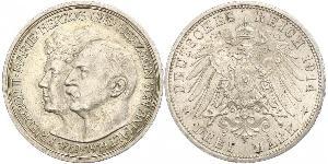 3 Mark Anhalt-Dessau (1603 -1863) Silver Friedrich II, Duke of Anhalt (1856 – 1918)