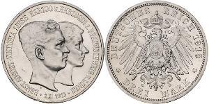 3 Mark Duchy of Brunswick (1815 - 1918) Silver Ernest Augustus, Duke of Brunswick (1887 - 1953)