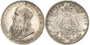 3 Mark Duchy of Saxe-Meiningen (1680 - 1918) Silver Georg II, Duke of Saxe-Meiningen