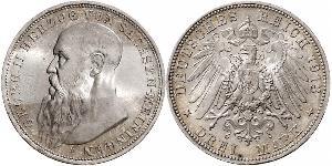 3 Mark Duchy of Saxe-Meiningen (1680 - 1918) Silver Georg II, Duke of Saxe-Meiningen