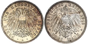 3 Mark Free City of Lübeck Silver 