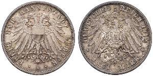 3 Mark Free City of Lübeck Silver 