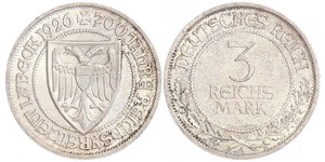 3 Mark Free City of Lübeck Silver 