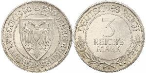 3 Mark Free City of Lübeck Silver 