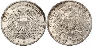 3 Mark Free City of Lübeck Silver 