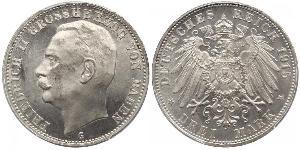 3 Mark Grand Duchy of Baden (1806-1918) Silver Frederick II, Grand Duke of Baden (1857 - 1928)