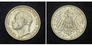 3 Mark Grand Duchy of Hesse (1806 - 1918) Silver Ernest Louis, Grand Duke of Hesse (1868 - 1937)