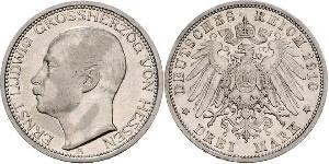 3 Mark Grand Duchy of Hesse (1806 - 1918) Silver Ernest Louis, Grand Duke of Hesse (1868 - 1937)