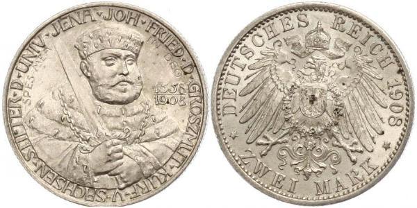3 Mark Grand Duchy of Saxe-Weimar-Eisenach (1809 - 1918) Silver 