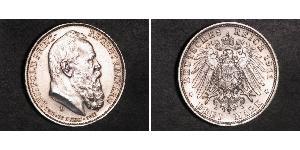 3 Mark Kingdom of Bavaria (1806 - 1918) Silver Otto of Bavaria (1848 – 1916)