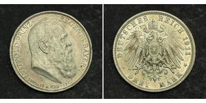 3 Mark Kingdom of Bavaria (1806 - 1918) Silver Otto of Bavaria (1848 – 1916)