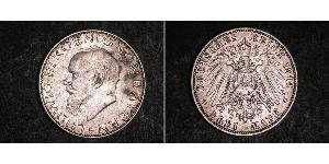 3 Mark Kingdom of Bavaria (1806 - 1918) Silver Ludwig III of Bavaria (1845 – 1921)