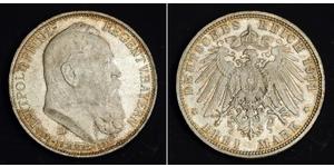 3 Mark Kingdom of Bavaria (1806 - 1918) Silver Otto of Bavaria (1848 – 1916)