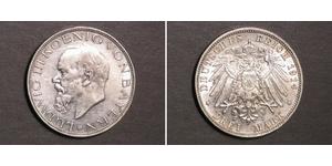 3 Mark Kingdom of Bavaria (1806 - 1918) Silver Ludwig III of Bavaria (1845 – 1921)