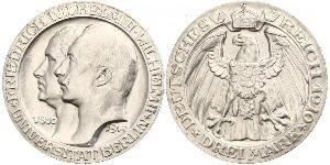 3 Mark Kingdom of Prussia (1701-1918) Silver Wilhelm II, German Emperor (1859-1941)