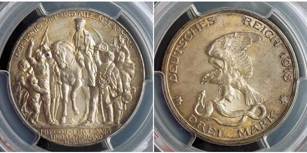 3 Mark Kingdom of Prussia (1701-1918) Silver 