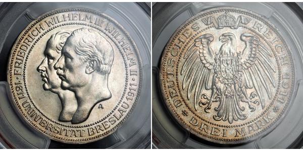 3 Mark Kingdom of Prussia (1701-1918) Silver Frederick William III of Prussia (1770 -1840)