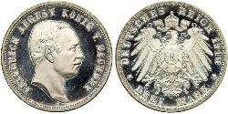 3 Mark Kingdom of Saxony (1806 - 1918) Silver Frederick Augustus III of Saxony (1865-1932)