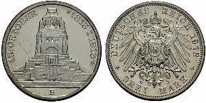 3 Mark Kingdom of Saxony (1806 - 1918) Silver 