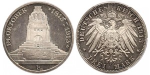 3 Mark Kingdom of Saxony (1806 - 1918) Silver 