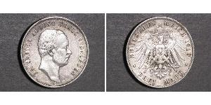 3 Mark Kingdom of Saxony (1806 - 1918) Silver Frederick Augustus III of Saxony (1865-1932)