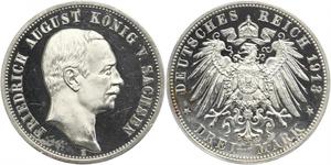 3 Mark Kingdom of Saxony (1806 - 1918) Silver Frederick Augustus III of Saxony (1865-1932)