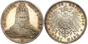 3 Mark Kingdom of Saxony (1806 - 1918) Silver 