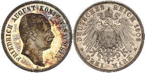 3 Mark Kingdom of Saxony (1806 - 1918) Silver Frederick Augustus III of Saxony (1865-1932)