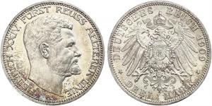 3 Mark Principality of Reuss-Greiz (1778 - 1918) Silver Heinrich XXIV, Prince Reuss of Greiz