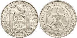 3 Mark Weimar Republic (1918-1933) Silver 