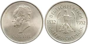 3 Mark Weimar Republic (1918-1933) Silver 