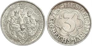 3 Mark Weimar Republic (1918-1933) Silver 