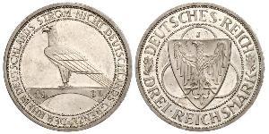 3 Mark Weimar Republic (1918-1933) Silver 