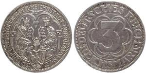 3 Mark Weimar Republic (1918-1933) Silver 