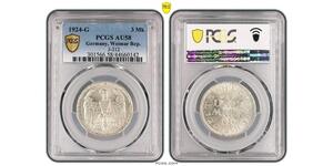 3 Mark Weimar Republic (1918-1933) Silver 