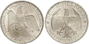 3 Mark Weimar Republic (1918-1933) Silver 