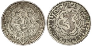 3 Mark Weimar Republic (1918-1933) Silver 