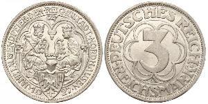 3 Mark Weimar Republic (1918-1933) Silver 