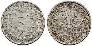 3 Mark Weimar Republic (1918-1933) Silver 