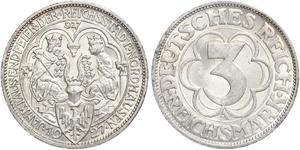 3 Mark Weimar Republic (1918-1933) Silver 