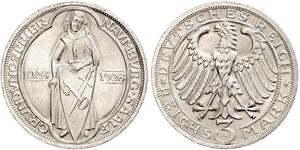 3 Mark Weimar Republic (1918-1933) Silver 