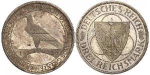 3 Mark Weimar Republic (1918-1933) Silver 