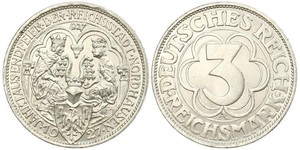 3 Mark Weimar Republic (1918-1933) Silver 