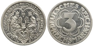 3 Mark Weimar Republic (1918-1933) Silver 